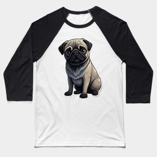 Cute Pug Dog - Dogs Pugs Baseball T-Shirt